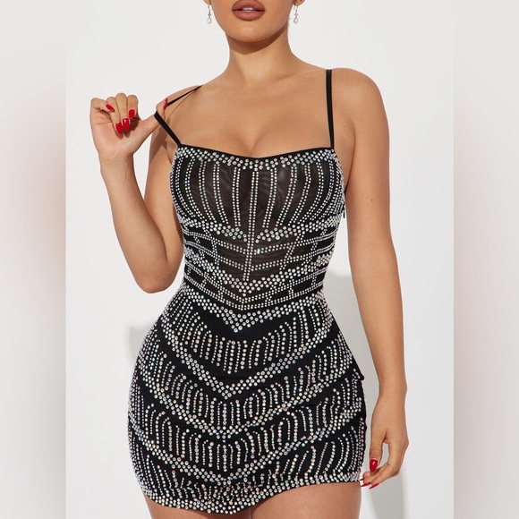 Grace Embellished Mini Dress - Picture 2 of 16